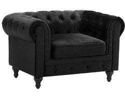 CHESTERFIELD - Chesterfield fauteuil - Zwart - Fluweel