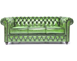 Chesterfield Eco Leather Line - Antique Apple Green 3-zits