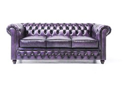 Chesterfield Eco Leather Line - Wash Off Purple 3-zits
