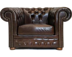 Chesterfield Fauteuil First Class Leer | Cloudy Donker Bruin | 2 tot 4 weken levertijd
