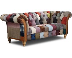 Chesterfield Harris Tweed Hollyhock Patchwork 2 zits bank