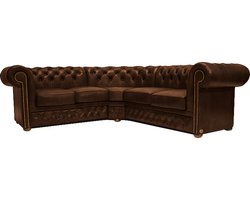 Chesterfield Hoekbank First Class Leer | 2 hoek 2 |Mos Groen | 2 tot 4 weken levertijd