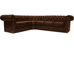 Chesterfield Hoekbank First Class Leer | 2 hoek 3 |Mos Groen | 2 tot 4 weken levertijd