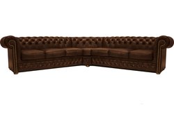 Chesterfield Hoekbank First Class Leer | 3 hoek 3 |Mos Groen | 2 tot 4 weken levertijd