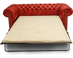 Chesterfield Slaapbank First Class leer | 3-zits | Rood | 2 tot 4 weken levertijd