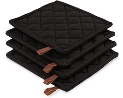 CH&F Pannenlap 4 stuks | Richmond Licorice | Pannenlap Zwart | 20x20cm