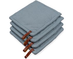 CH&F Pannenlap met Pocket 4 stuks | Bellavarde Dove | Pannenlap Blauwgrijs | 20x20cm