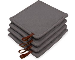 CH&F Pannenlap met Pocket 4 stuks | Bellavarde Graphite | Pannenlap Grijs | 20x20cm