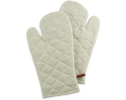 CH&F Richmond Celadon Ovenwant Groen | 18x33 cm | Set van 2 | Hittebestendig tot 250°C | Ovenhandschoen met Ophanglus | Duurzaam Keukentextiel