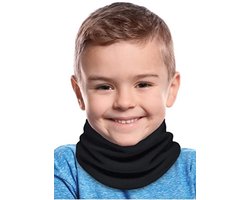 Chibaa - Kinder Fleece Nekwarmer - Halswarmer - Col Sjaal - Fleece - Warm - Winter - Wind - Gezichtsbescherming - Unisex - 4-8jr - Zwart