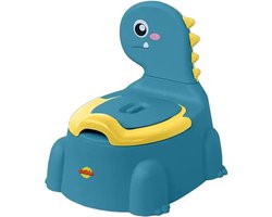 Chibbo® Dino Plaspotje Peuter - Blauw Geel Kinder Toilettrainer - WC Potje Peuter & Baby - Jongen & Meisje - Zindelijkheidstraining Kind - kerstcadeau