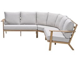 Chicago aluminium loungeset -natural teak look