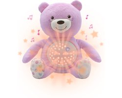 Chicco First Dreams Baby Bear - Babyprojector & Knuffel met Nachtlampje en Muziek - Roze (0M+)