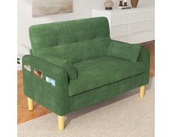 CHICFURN 2-zitsbank - Opbergtas - Hoge rugleuning - Groen