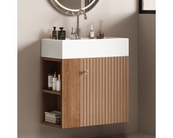 CHICFURN Badkamermeubel - Wastafel - Hangend - Bruin