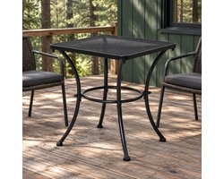 CHICFURN Bijzettafel - mesh tafelblad - metalen frame - zwart
