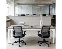 CHICFURN Bureau - 2 personen - computertafel - rechthoekig - taupe en wit
