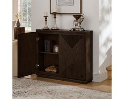 CHICFURN Dressoir 99 cm - Opbergruimte - V-vormig design - Staand - Bruin