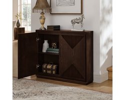 CHICFURN Dressoir - V-design - 2 deuren - Walnootkleur
