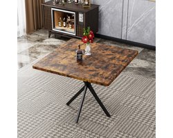 CHICFURN Eettafel - 4-6 personen - ruimtebesparend - vierkant - bruin