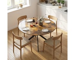 CHICFURN Eettafel - 4 personen - Industrieel - X-poten - Rustic Brown