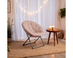 CHICFURN Klapstoel - Opvouwbaar - Zonder armleuningen - Roze