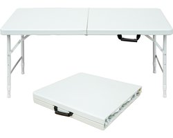 CHICFURN Klaptafel - 6-8 personen - inklapbaar - verstelbaar - wit