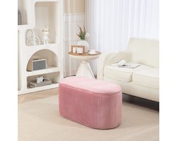 CHICFURN Opbergbank - Met opbergruimte - Gestoffeerd - Roze