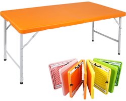 CHICFURN Picknicktafel - 6-8 personen - Opvouwbaar - Verstelbaar - Oranje