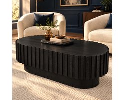 CHICFURN Salontafel - met lade - stabiele sokkel - zwart