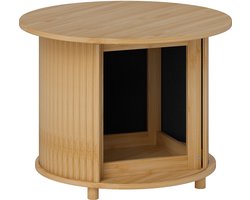 CHICFURN Salontafel - Verborgen opbergruimte - Rond - Naturel
