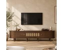CHICFURN TV-meubel - 30 kg draagvermogen - 8 poten - Walnoot
