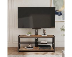 CHICFURN TV-meubel - Verstelbare tv-houder - Drielaags - Bruin