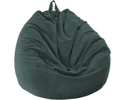 Chickwin Peer Zitzak Corduroy Peren Fauteuil zonder Vulling voor Buiten en Binnen Ontspanning Loungestoel Slaapkamer Kussen (Donkergroen 100x120cm)