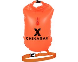 Chikarax zwemboei voor openwaterzwemmen - Zwem boei met drybag - 28 liter - Nakano 1.0 - Neon Oranje