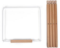 Childhome Evolu Extra Set Lange Poten + Voetsteun - Hout - Naturel Wit - Verstelbaar voor Keukeneiland - 90 cm
