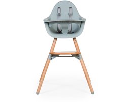 Childhome Evolu Kinderstoel Munt - Meegroeistoel voor Kinderen van 6 Maanden tot 6 Jaar - Twee Tafelhoogtes van 50 en 75 cm, Uitbreidbaar naar 90 cm - 5-Punts Gordel en Afneembare Veiligheidsbeugel - 56 x 56 x 92 cm