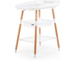 Childhome - Evolux Verzorgingstafel - Verstelbare hoogtes - Luiertafel - Naturel Wit - 85x89x91x95 cm