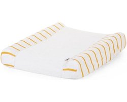 CHILDHOME Kussensloop gestreept jersey en badstof oker