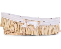 CHILDHOME Mozesmand raffia met matras en hoes hartjesprint
