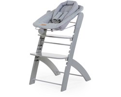 Childhome Newborn Zitje voor Evosit en Lambda 3 - Babyzitje aan Tafel vanaf de Geboorte tot 9 kg - Verstelbare Rugleuning met Draaiknop - 5-Punts Harnas met Zachte Schouderpads - Inclusief Wasbare Jersey Hoes - Grijs