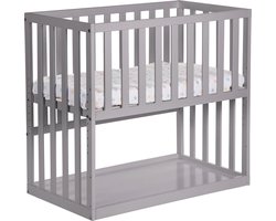 CHILDHOME - NIEUW BEDKANT WIEG BEUK STONE GRIJS 50x90 + wielen