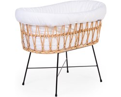 Childhome Rattan Wieg - Inclusief matras - 0 tot 6m - Ecru - 90 x 51 x 70 cm