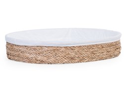 Childhome Verzorgingsmand van Zeegras - Aankleedkussen in Moses-Stijl - Inclusief Zacht Matrasje met Wasbare Hoes - Handgeweven Natuurlijk Materiaal - Later te Gebruiken als Decoratiemand - 71 x 53 x 12 cm - Wit