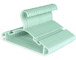 Children's Clothes Hangers Set, Baby Clothes Hangers Made of Plastic, Storage Wardrobe Clothes Hangers 27 cm for Toddlers and Babies, Green, Pack of 36