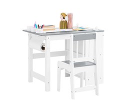 Children's Study Table Set - Kids 'Desk - Leertafel - Creatieve ruimte - 80x66x50cm Tabel, 30x64x34cm stoel, stoelhoogte 32 cm