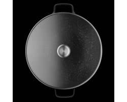 Chinese wok met deksel 32 cm - Zwart - PFAS-vrij