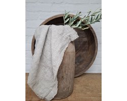 Chippy Doek 45x45 cm Effen 100% linnen - Naturel - Decoratie linnen chippy doek - Landelijke soepel geweven 100% linnen - Shabby Landelijk- Sober- Stoer