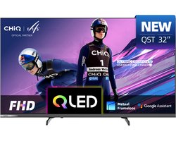 CHiQ L32QST - Smart TV 32 Inch - QLED - Full HD - Google TV - Randloos Metal Design - Dolby Audio - Nieuw