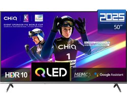 CHiQ U50QM10V - Smart TV 50 Inch - QLED Pro Google TV - 4K UHD - Randloos Metal Design - Dolby Audio - 2025 Nieuw
